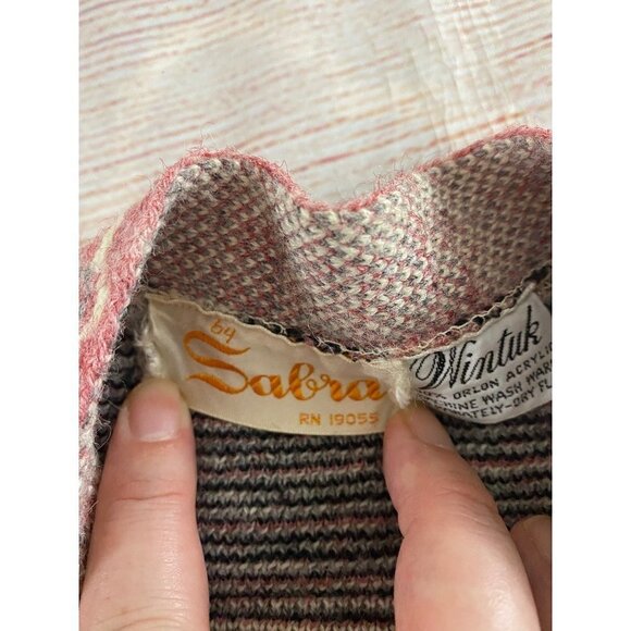 Vintage Wintuck By Sabra Aztec Women's Tribal Open Front Cardigan - Medium - Picture 9 of 12